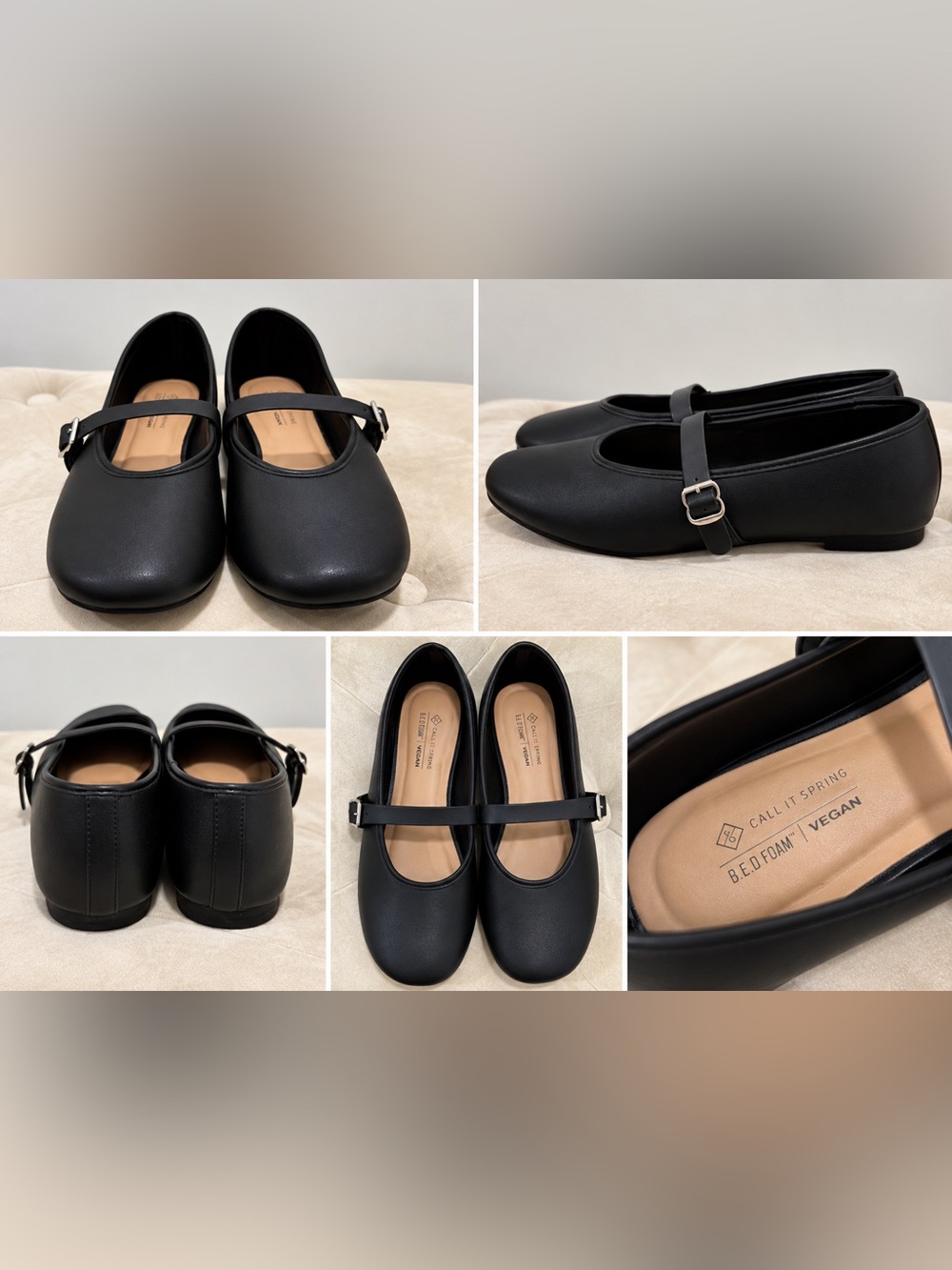 Call It Spring Black Mary Jane Flats Size 7.5